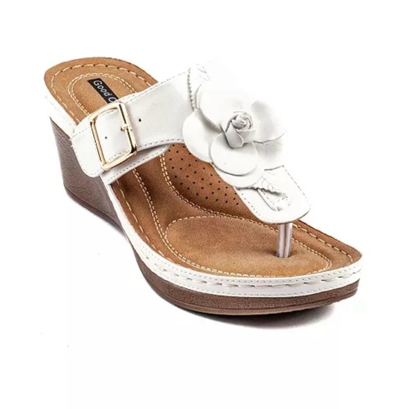 New GC Shoes Women's Flora Rosette Wedge Sandals size 6 - Picture 1 of 5